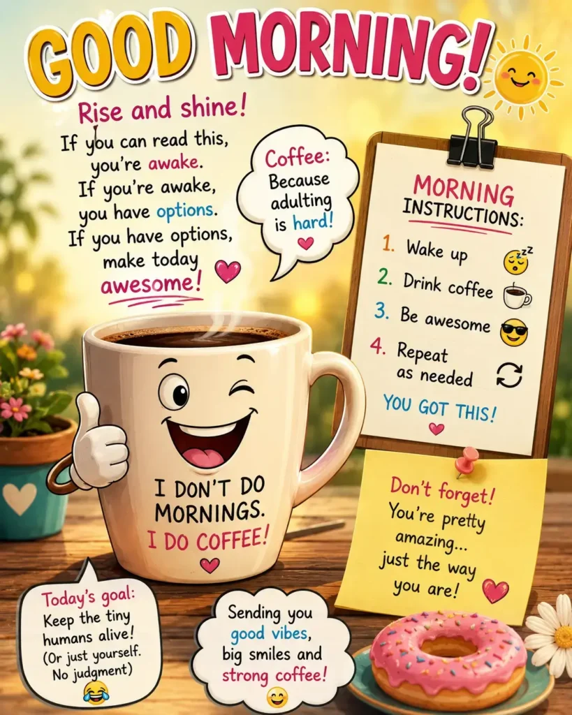 😂 Funny Positive Good Morning Wishes