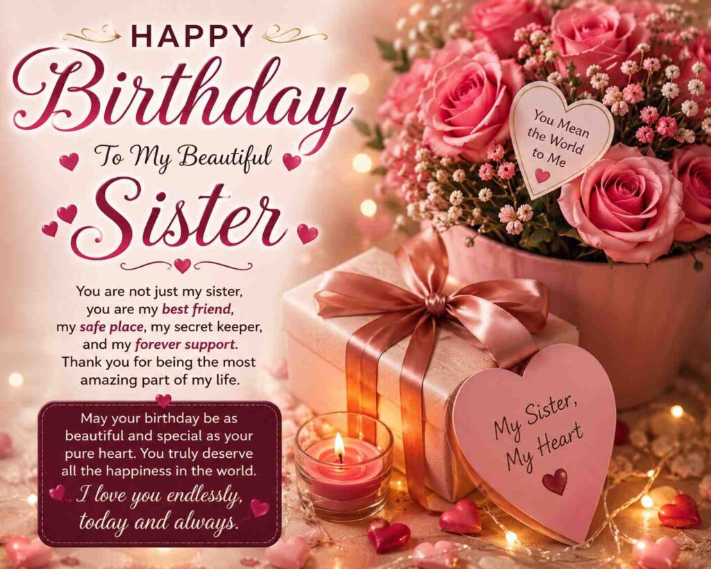 💖 Romantic Style Birthday Wishes for Sister (Deep Love Tone)