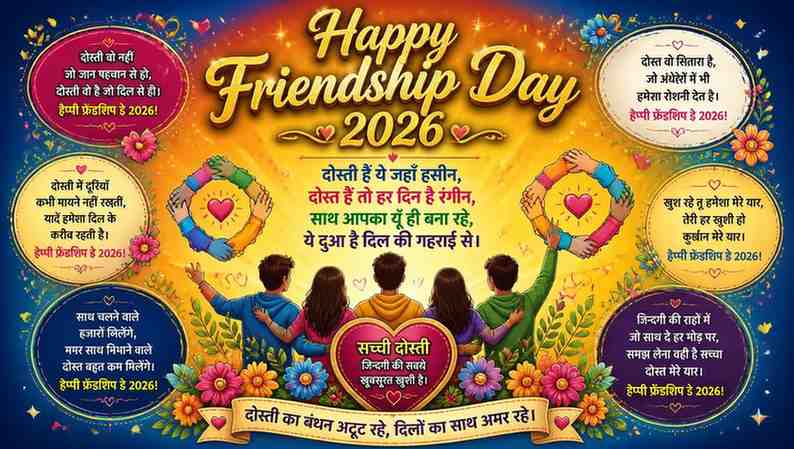 Happy Friendship Day 2026 Wishes & Quotes in Hindi