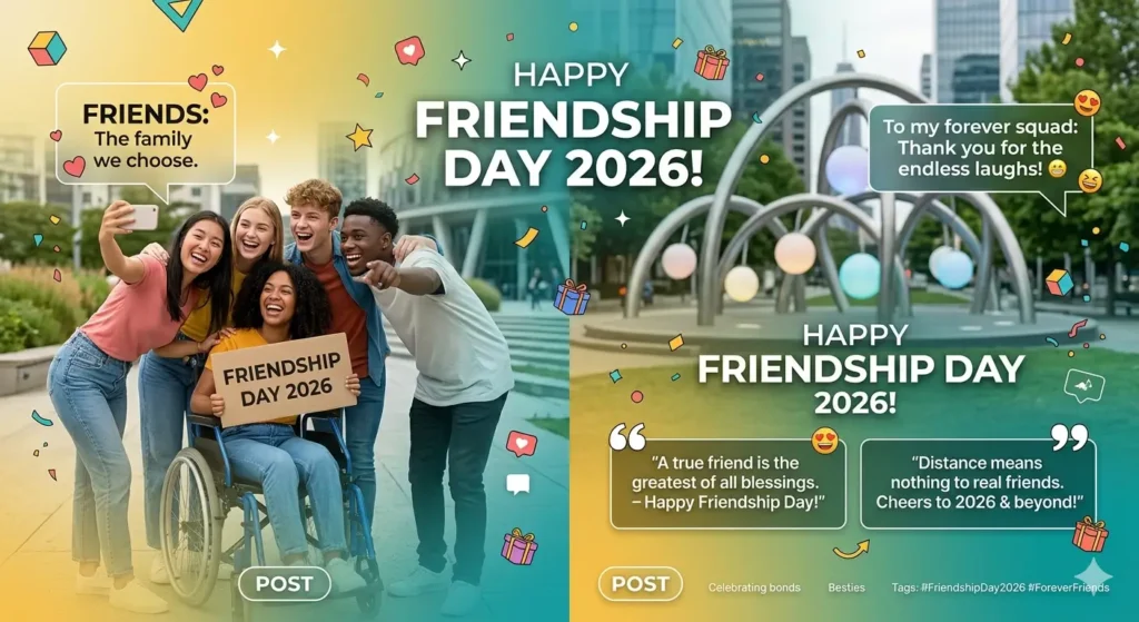 🎁 Happy Friendship Day 2026 Wishes Quotes for Social Media Captions