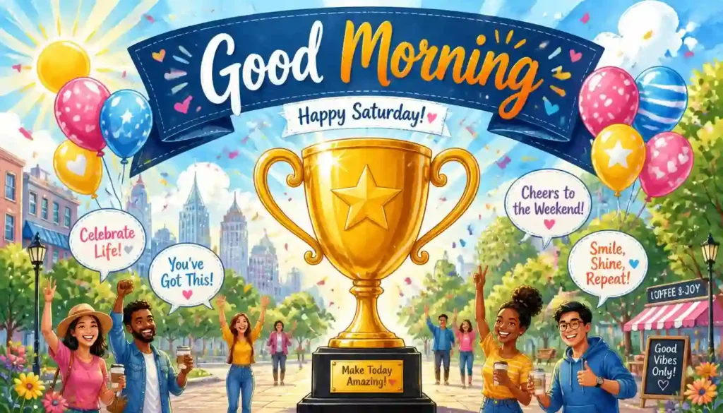 🎉 Celebration Saturday Good Morning Wishes