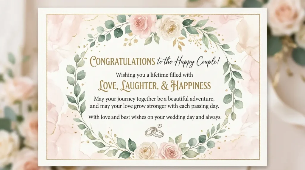 💖 Romantic Wedding Wishes Message