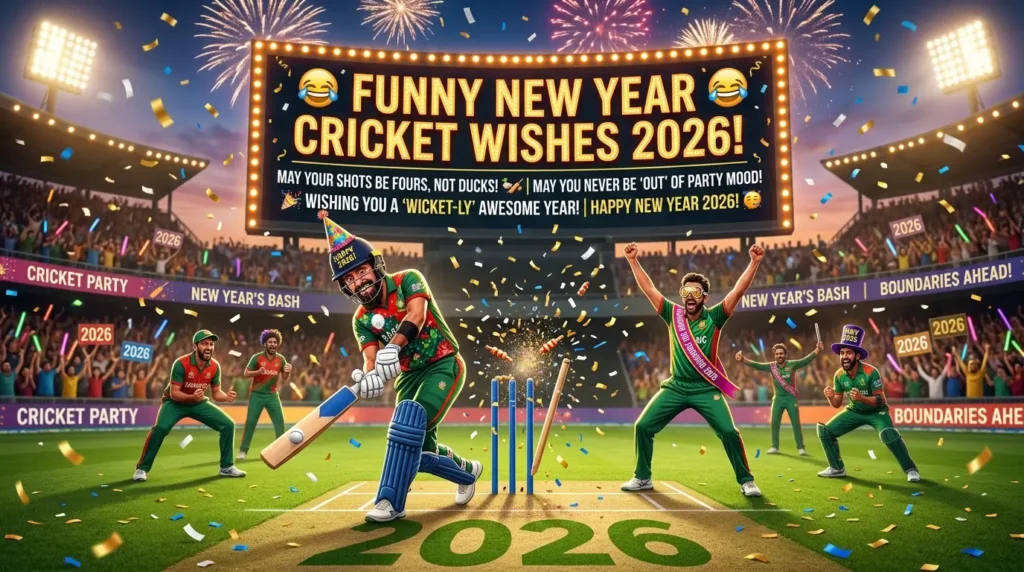 😂 Funny New Year Cricket Wishes