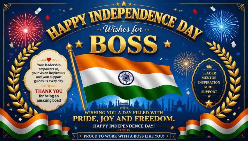 Happy Independence Day Wishes for Boss