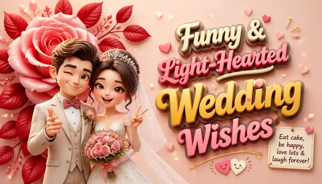 5. Funny & Light-Hearted Wedding Wishes